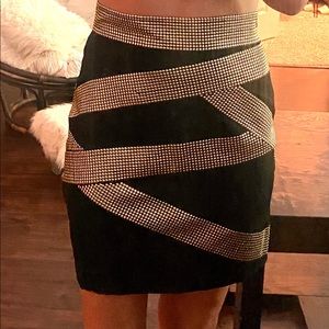 Robert Rodriguez black and gold metal skirt size 4